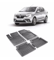Renault Symbol Havuzlu Oto Paspas (PRS) (Siyah-Gri)