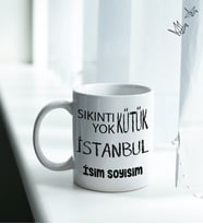 İstanbul Temalı Kişiye Özel İsim ve/veya Fotoğraflı Kupa Bardak No:X025-034 (Beyaz)