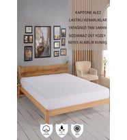 Kapitone Fitted Su Sıvı Geçirmez Yatak Koruyucu Alez (Beyaz)