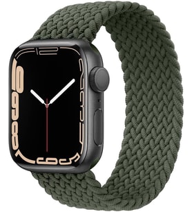 Apple Watch 44/45/46/49mm Kordon Large Örgü Solo Loop Kordon 32 160mm 2/3/4/5/6/ (Yeşil)