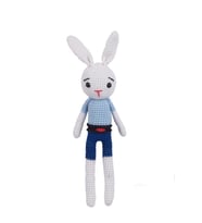 Amigurumi Organik Oyuncak-Uyku Arkadaşı Tavşan-Örme Mavi Tavşan
