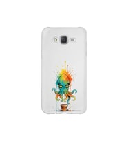 Samsung Galaxy J7 Core ile uyumlu Splash ahtapot tasarımlı şeffaf silikon kılıf