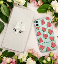 Karpuz Dilim Tasarımlı Kişiye Özel Şeffaf Telefon Kılıfı (Tüm Telefon Modelleri Mevcuttur.) - Hediye Kutulu
