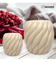 Soya Wax El Yapımı Büyük Boy Dekoratif İkili Mum Seti (Ekru)