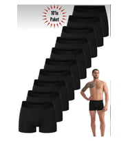 Erkek 10'lu Pamuklu Likralı Esnek Kumaş Boxer
