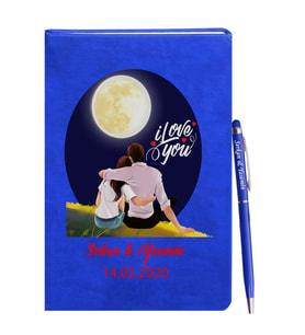 Sevgililer Gününe Özel Mavi Defter Kalem Hediye Seti 2