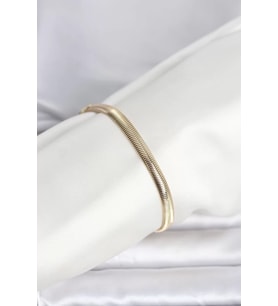 CM 14K Gold Renk Yassı Zincir Yılan Model Kadın Bileklik - TJ-BB8297