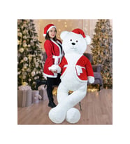 200 Cm Sevimli Noel Baba Ayıcığı (Beyaz)