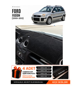 FORD FUSİON (2009-2012) Uyumlu Torpido Örtüsü Torpido Kılıfı - Siyah