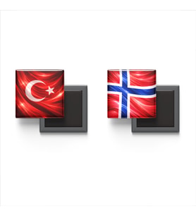 Buzdolap Magnetleri - Norveç Bayrağı ve Türk Bayrağı - 2'li Set Magneti