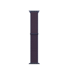 Apple Watch 7 41mm Uyumlu Kordon Hasır Örgü Kumaş Band-03 Strap Kayış (Koyu Mor)