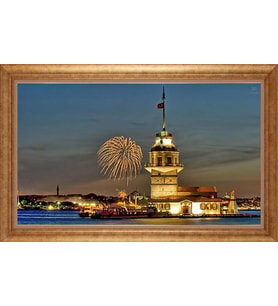 ALTIN ÇERÇEVELİ PASPARTULU TABLO CR1245