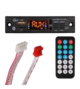 Powermaster M517 Oto Teyp Dijital Player Board USB/AUX/SD/FM/Bluetooth Kumandalı Mikrofonsuz Çevirici (12V-500MA)