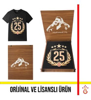 Galatasaray Lisanslı 2025 Şampiyonluk Özel T-Shirt Icardi Ahşap Kutulu (Siyah)