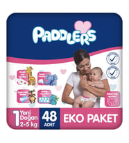 Paddlers Yenidoğan Bebek Bezi 1 Numara (2-5 Kg) 48 Adet – Eko Paket