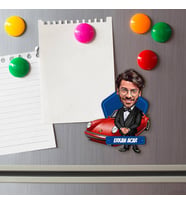 Kırmızı Spor Arabalı Erkek Karikatürlü Buzdolabı Magneti