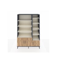 Hyperion Dolap 10 Raflı 3 Kapaklı 132x44x195 Antrasit-Çam/Aytaşı