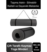 Premium 180 cm Çift Taraflı Kaymaz Yoga Meditasyon Minderi Taşıma Askılı Rahat Su Geçirmez Mat
