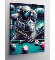 Kanvas Tablo Bilardo Oynayan Astronot