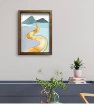 BK Gift Otel Odası Konseptli Doğal Masif Ahşap Çerçeveli Tablo 45x65cm-37