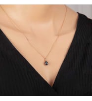 Gümüş Rose Damla İnci Kadın Kolye