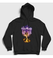 Presmono Unisex Siyah Phoenix Rising Deep Purple Kapüşonlu Sweatshirt 60743tt