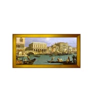 Manzara Temalı Kanvas Tablo 50 x 70 cm Gold Çerçeve