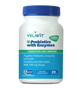 Velavit V-Probiotics Enzymes Takviye Edici Gıda 30 Kapsül