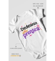 Dedesinin Prensesi Kısa Kollu Bebek Body %100 Pamuk