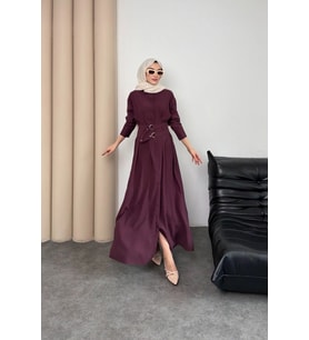 Valeno Model Coupra Model Kumaş Kemer Detaylı Elbise