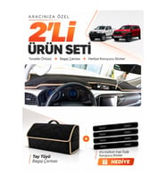 e-biz TOYOTA HİLUX (2016-2025) Uyumlu Torpido Örtüsü + Tay Tüyü Bagaj Çantası - Siyah-Bej - TO019
