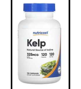 Nutricost Kelp  325mcg Natural Source of Iodine 120 Capsul.Tr Tek Yetkili SATICISI OZELSPORCUGIDALARI'DIR.3933 (Renksiz)