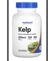 Nutricost Kelp  325mcg Natural Source of Iodine 120 Capsul.Tr Tek Yetkili SATICISI OZELSPORCUGIDALARI'DIR.3933 (Renksiz)