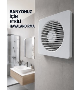 20 W Havalandırma Fanı 150 mm Bağlantı Çapı 20,8 x 20,8 cm Dekoratif Aspiratör