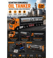 Uzaktan Kumandalı Tanker Tır 1:24 Ölçek Şarjlı Oyuncak Tır 2.4GHz Yakıt Tankeri Kamyon