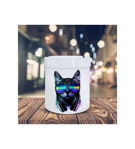 Dj Cool Cat's Sevimli Kedi Baskılı Küllük Kül Tablası-11055