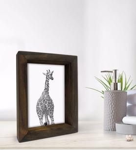 BK Gift Banyo Dekoratif Doğal Masif Ahşap Çerçeve 15x20cm-41 (Beyaz)