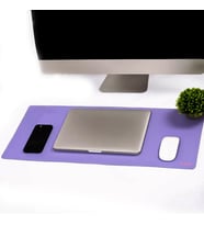 IMP-019 PU Deri Mousepad Çift Taraflı Masa Matı 80x30 Kaymaz Su Geçirmez (Mor-Pembe)