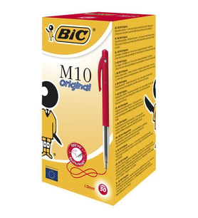 Bic M10 Basmalı Tükenmez Kalem Kırmızı 50'li Kutu 