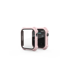 Apple Watch 7 45mm Uyumlu Tank Zırh Kasa ve Mat Görünümlü Ekran Koruyucu Zore Watch Gard 11 (Pembe)