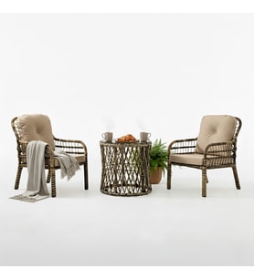 Capri Swing Pisa Tekli Rattan Bahçe Balkon Oturma Grubu Açık Kahve 703