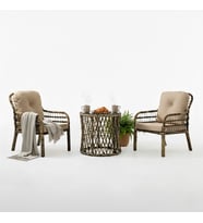 Capri Swing Pisa Tekli Rattan Bahçe Balkon Oturma Grubu Açık Kahve 703
