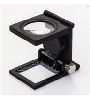 -28X28 Mm Katlanır Sayaçlı Metal Lüp, 2 Led Işıklı Büyüteç Tekstil Th9005A