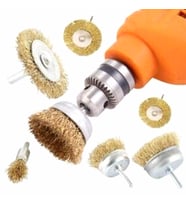 6 Parça Pimli Matkap Tel Fırça Seti Saçaklı Fırça 38mm+50mm+75mm100mm 25mm 75mm
