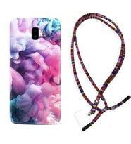 Samsung J6 Plus J7 Prime J7 Pro M20 Kılıf Boyun Asklı Rasta Silikon Pink Cloud 1305