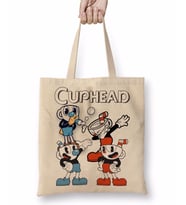 Cuphead Three Bez Çanta Uzun Saplı
