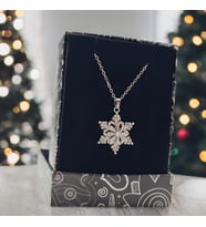 Star Zirkon Taşlı Kar Tanesi Kolye (Silver)