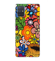 PrintiFy Samsung Galaxy A71 ile Uyumlu 1mm Slim Fit Retro Colors 2 Baskılı Şeffaf  Kılıf