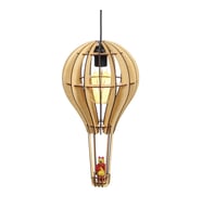 Çocuk Genç Odası İçin Doğal Ahşap Mdf 3D Puzzle Lazer Uçan Balon Avize - Biblo Ampul Dahil Değildir