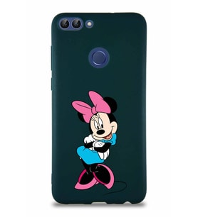Huawei P Smart Soft Premier Kapak Minnie Mouse-D Tasarımlı Silikon Kılıf - Yeşil (Şeffaf)